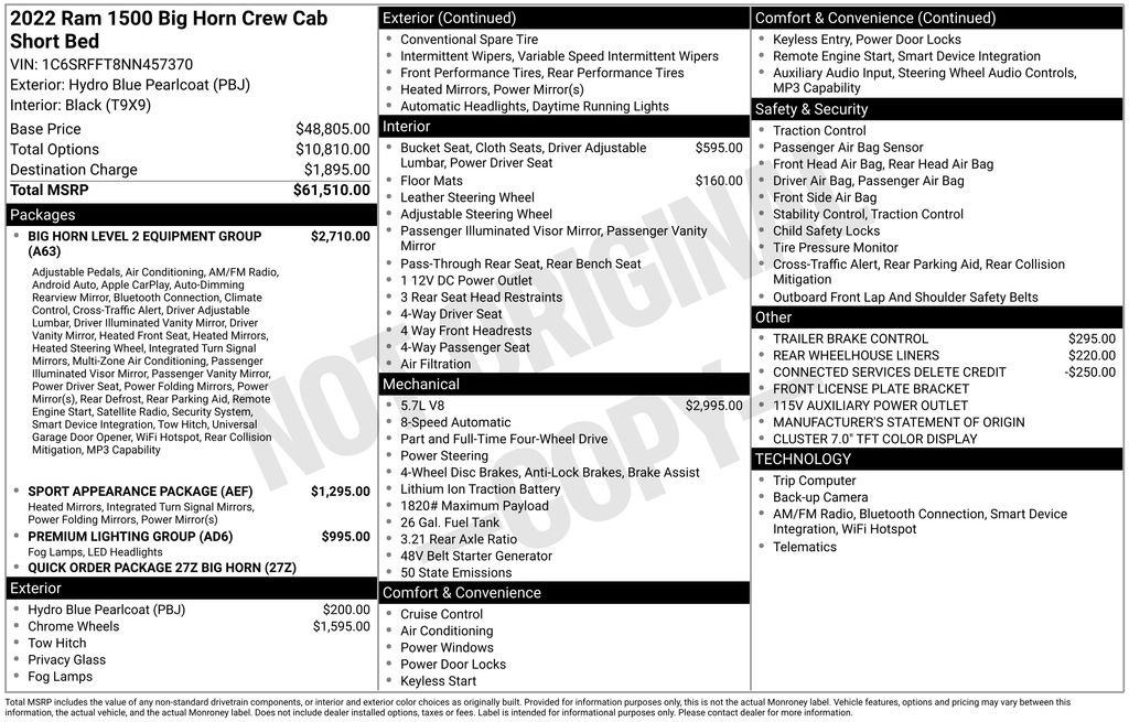 ram ram 1500 pickup 2022 1C6SRFFT8NN457370 image ram ram 1500 pickup 2022 1C6SRFFT8NN457370 image
